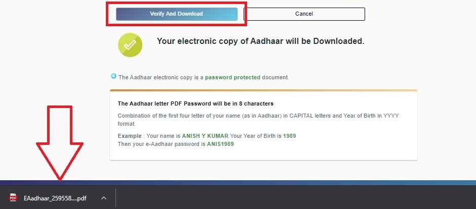 Download Aadhaar card without mobile number