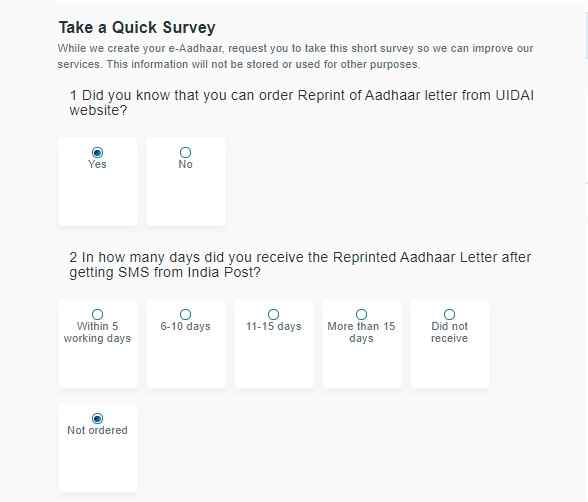 Download E Aadhaar card Survay By UIDAI