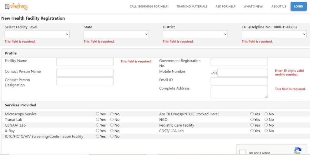 Nikshay Poshan Yojana Registration