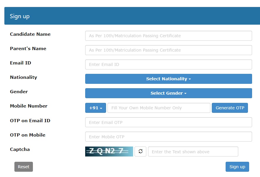 Agniveer Vayu registration form