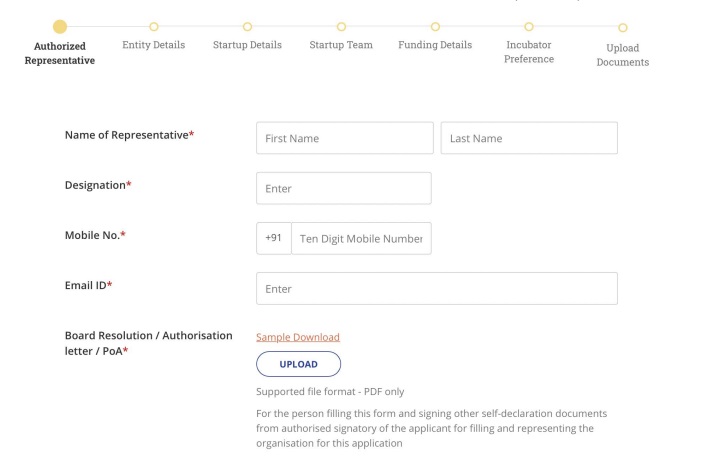 Startup India Seed Fund Scheme form